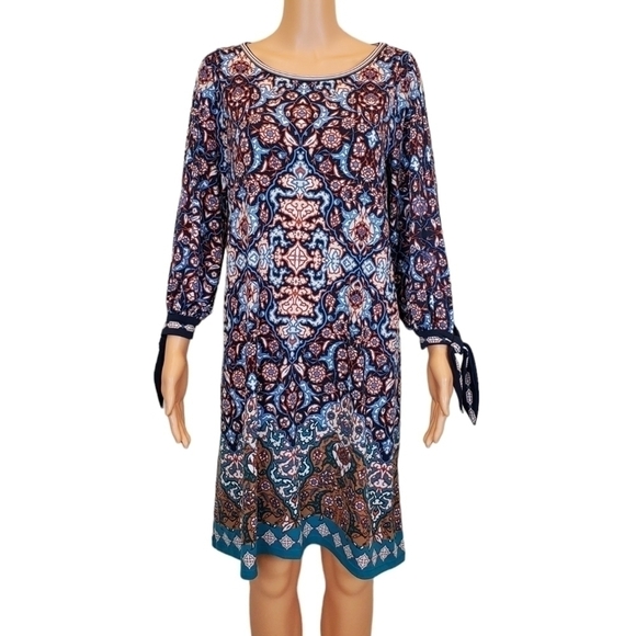 Max Edition long slip sleeve multi print dress - Picture 1 of 12